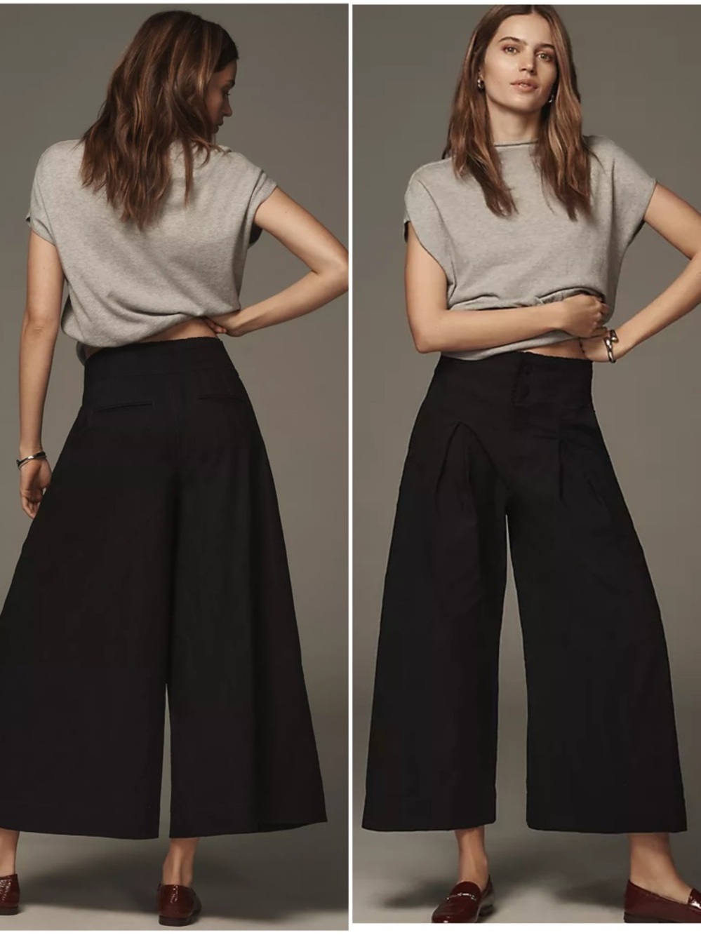Anthropologie Maeve Black Wide Leg Culottes High Rise Cropped Pants Sz 6 - Picture 13 of 13